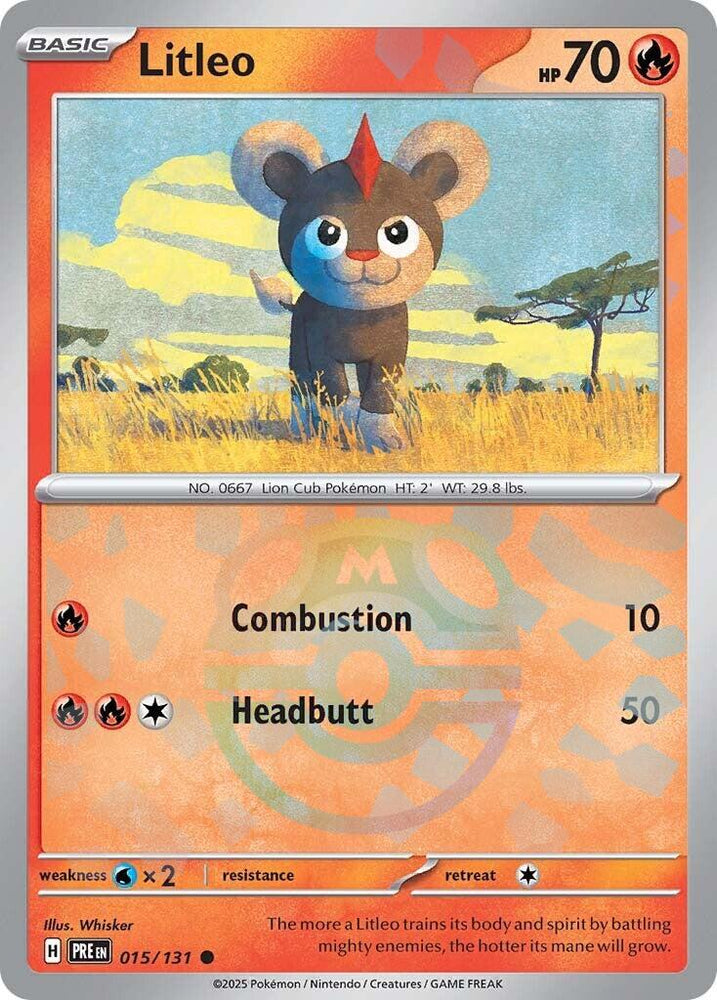 Litleo (015/131) (Master Ball Pattern) [Scarlet & Violet: Prismatic Evolutions] Pokémon