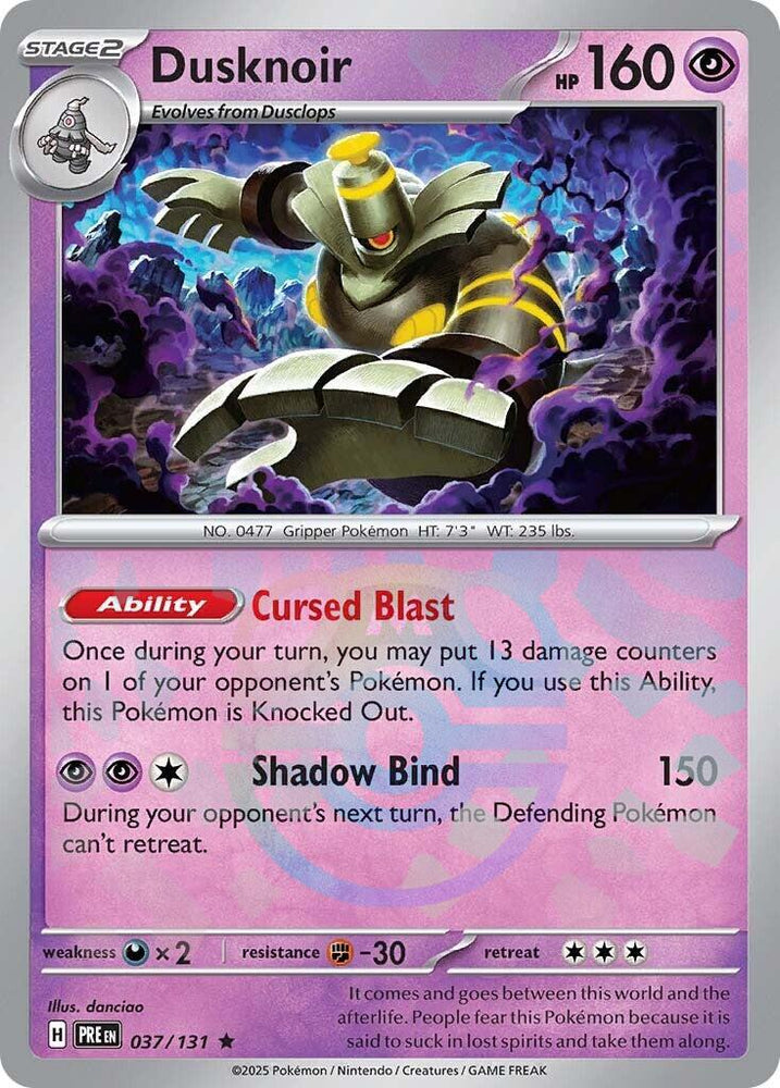 Dusknoir (037/131) (Master Ball Pattern) [Scarlet & Violet: Prismatic Evolutions] Pokémon