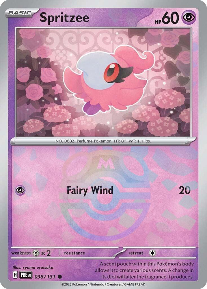 Spritzee (038/131) (Master Ball Pattern) [Scarlet & Violet: Prismatic Evolutions] Pokémon