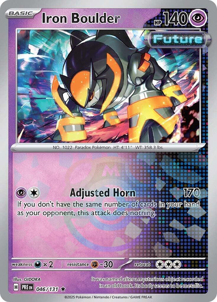 Iron Boulder (046/131) (Master Ball Pattern) [Scarlet & Violet: Prismatic Evolutions] Pokémon