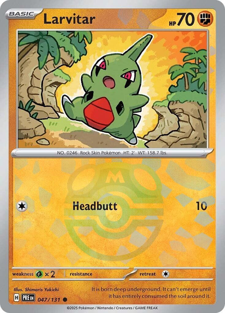 Larvitar (047/131) (Master Ball Pattern) [Scarlet & Violet: Prismatic Evolutions] Pokémon