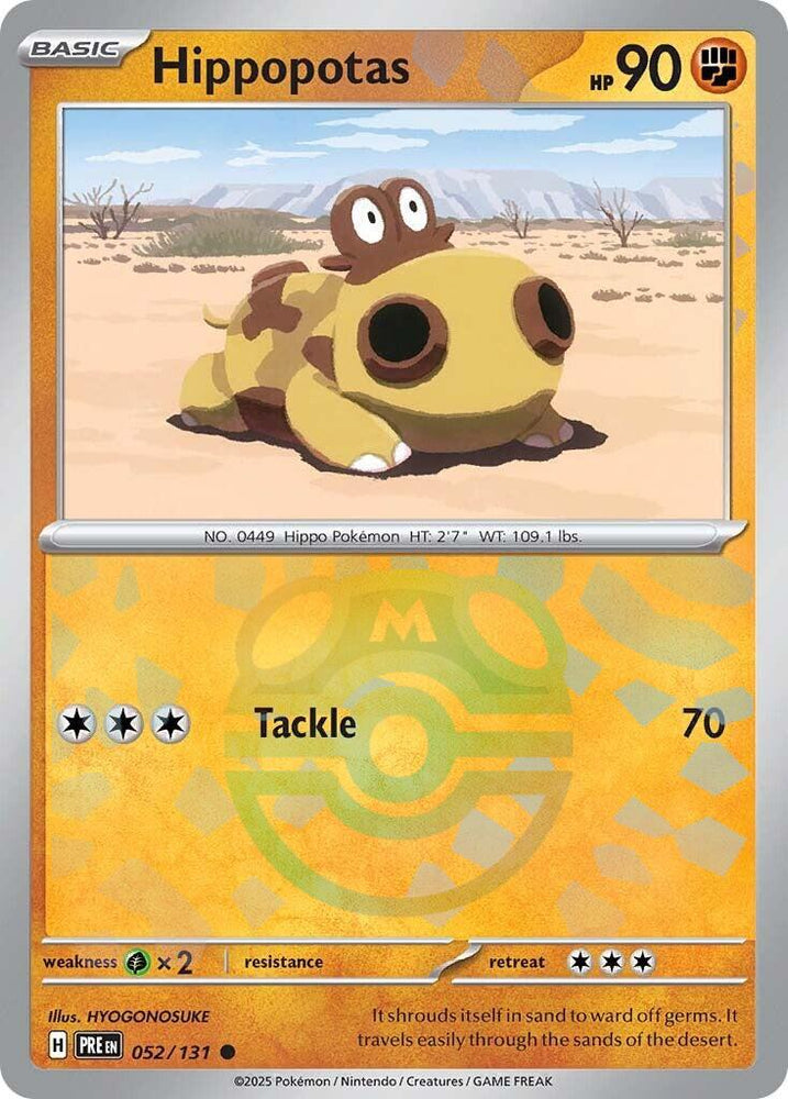 Hippopotas (052/131) (Master Ball Pattern) [Scarlet & Violet: Prismatic Evolutions] Pokémon