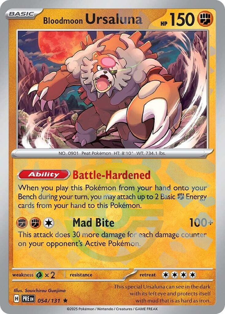 Bloodmoon Ursaluna (054/131) (Master Ball Pattern) [Scarlet & Violet: Prismatic Evolutions] Pokémon