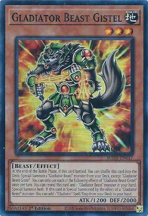 Gladiator Beast Gistel [SUDA-EN017] Super Rare Yu-Gi-Oh!