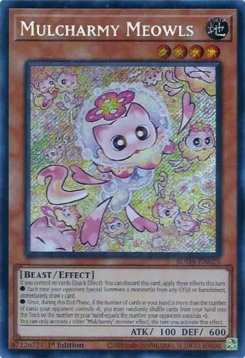 Mulcharmy Meowls [SUDA-EN025] Secret Rare Yu-Gi-Oh!