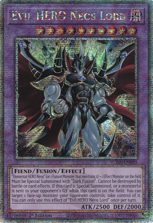 Evil HERO Neos Lord (Quarter Century Secret Rare) [SUDA-EN031] Quarter Century Secret Rare Yu-Gi-Oh!