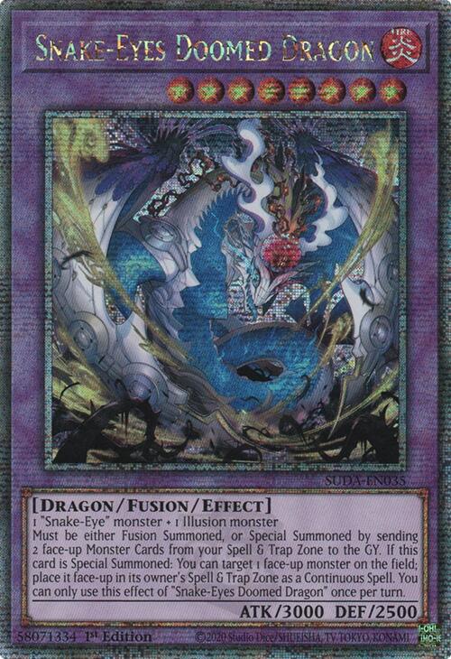 Snake-Eyes Doomed Dragon (Quarter Century Secret Rare) [SUDA-EN035] Quarter Century Secret Rare Yu-Gi-Oh!