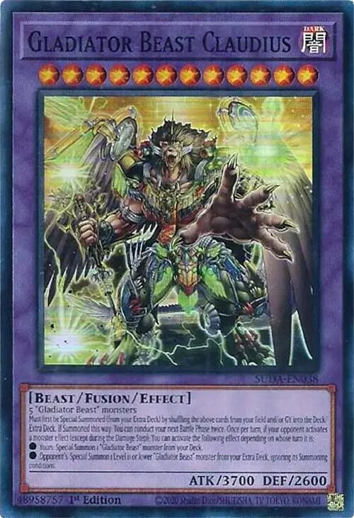Gladiator Beast Claudius [SUDA-EN038] Super Rare Yu-Gi-Oh!