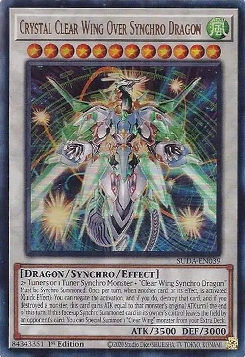 Crystal Clear Wing Over Synchro Dragon [SUDA-EN039] Ultra Rare Yu-Gi-Oh!