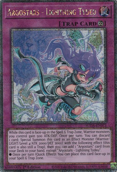Argostars - Lightning Tydeu (Quarter Century Secret Rare) [SUDA-EN071] Quarter Century Secret Rare Yu-Gi-Oh!