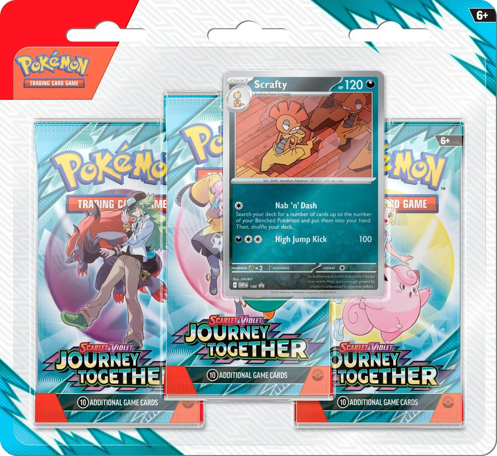 Scarlet & Violet: Journey Together - 3 Pack Blister (Scrafty) Pokémon