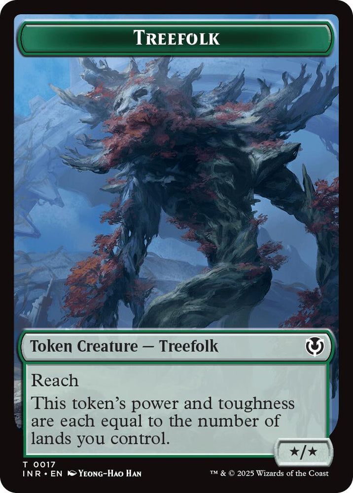Treefolk // Emblem - Wrenn and Seven Double-Sided Token [Innistrad Remastered Tokens] Magic: The Gathering