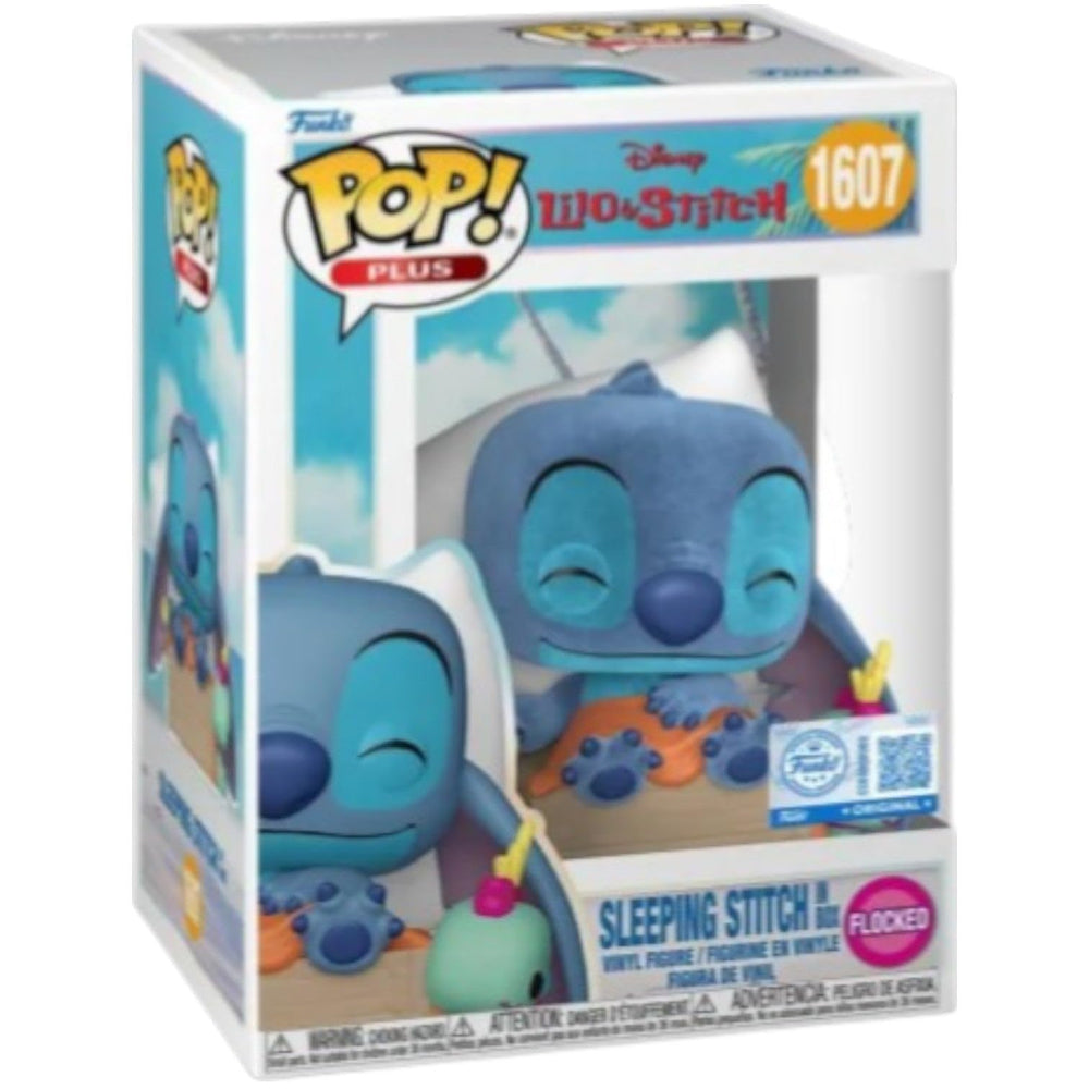 Pop Sleeping Stitch in Box Flocked Funko Original 1607 Figure (with Plastic Protection) FUNKO