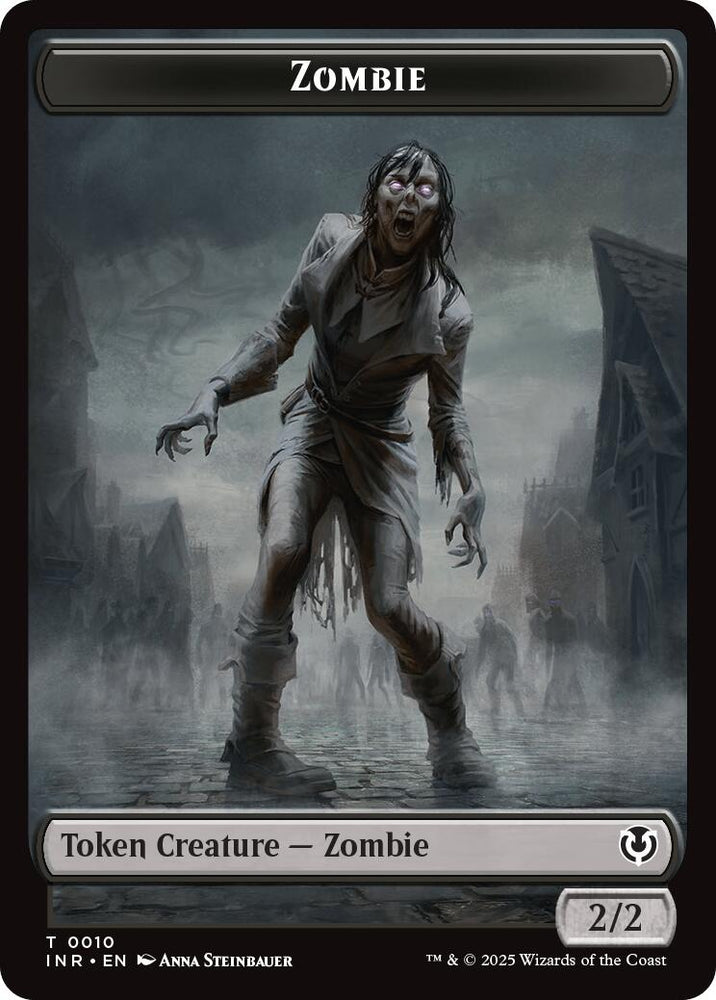 Zombie (0010) // Blood Double-Sided Token [Innistrad Remastered Tokens] Magic: The Gathering