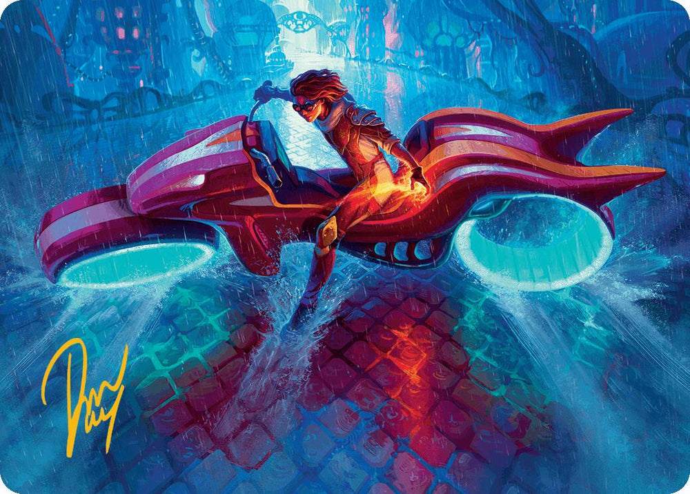 Chandra, Spark Hunter Art Card (Gold-Stamped Signature) [Aetherdrift Art Series] Magic: The Gathering