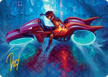 Chandra, Spark Hunter Art Card (Gold-Stamped Signature) [Aetherdrift Art Series] Magic: The Gathering