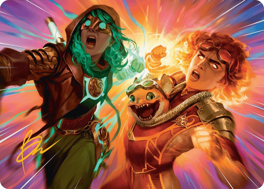 Full Throttle Art Card (Gold-Stamped Signature) [Aetherdrift Art Series] Magic: The Gathering