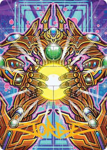 Brightglass Gearhulk Art Card (Gold-Stamped Signature) [Aetherdrift Art Series] Magic: The Gathering