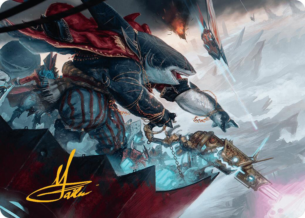 Captain Howler, Sea Scourge Art Card (16/54) (Gold-Stamped Signature) [Aetherdrift Art Series] Magic: The Gathering