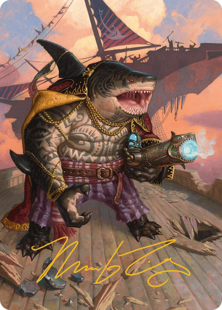 Captain Howler, Sea Scourge Art Card (4/54) (Gold-Stamped Signature) [Aetherdrift Art Series] Magic: The Gathering