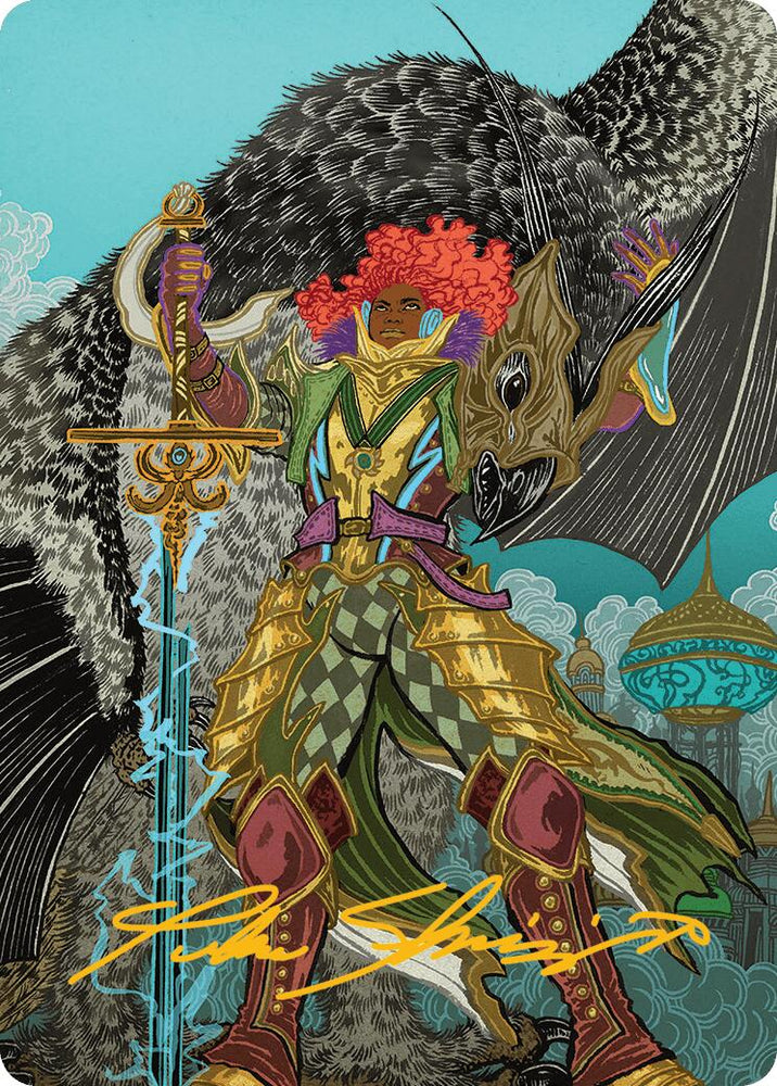 Caradora, Heart of Alacria Art Card (3/54) (Gold-Stamped Signature) [Aetherdrift Art Series] Magic: The Gathering