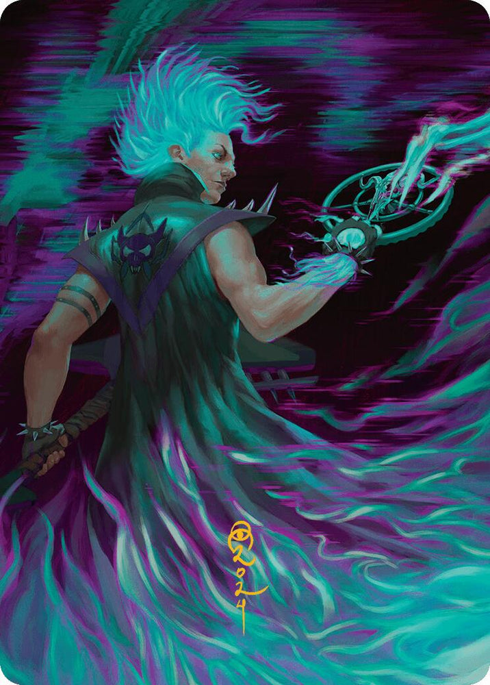 Winter, Cursed Rider Art Card (Gold-Stamped Signature) [Aetherdrift Art Series] Magic: The Gathering