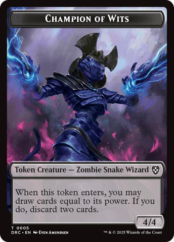 Champion of Wits // Zombie (0003) Double-Sided Token [Aetherdrift Tokens] Magic: The Gathering