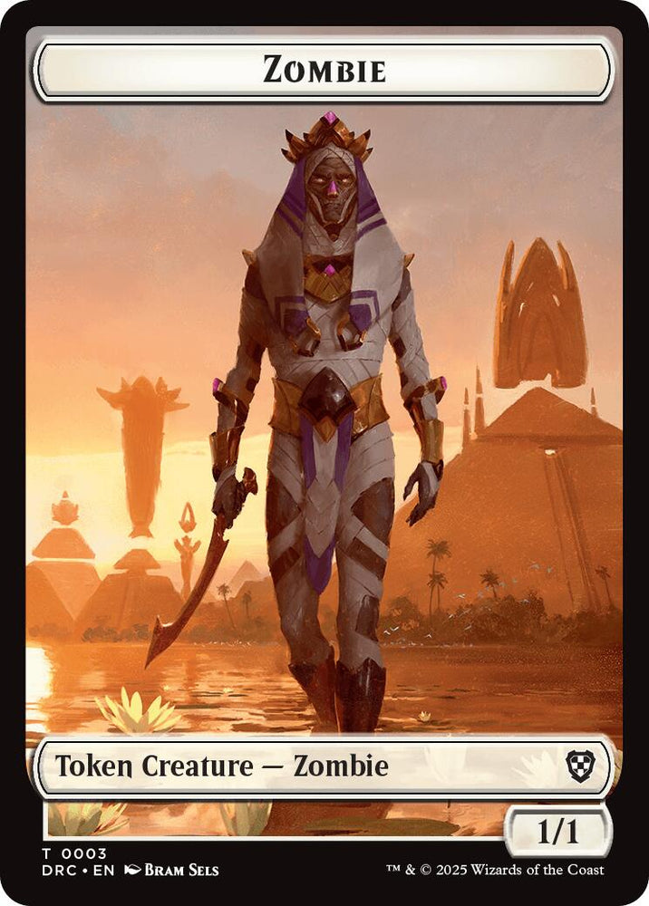 Timeless Dragon // Zombie (0003) Double-Sided Token [Aetherdrift Tokens] Magic: The Gathering