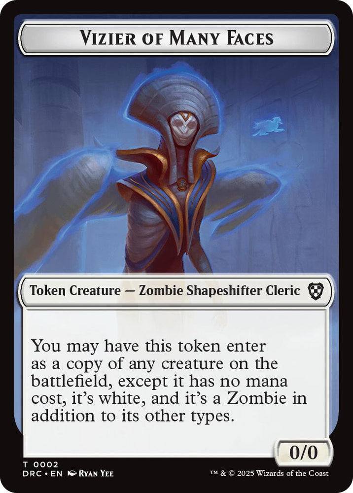 Vizier of Many Faces // Zombie (0003) Double-Sided Token [Aetherdrift Tokens] Magic: The Gathering