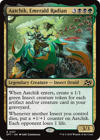 Aatchik, Emerald Radian [Aetherdrift Prerelease Promos] Magic: The Gathering