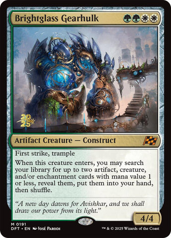 Brightglass Gearhulk [Aetherdrift Prerelease Promos] Magic: The Gathering