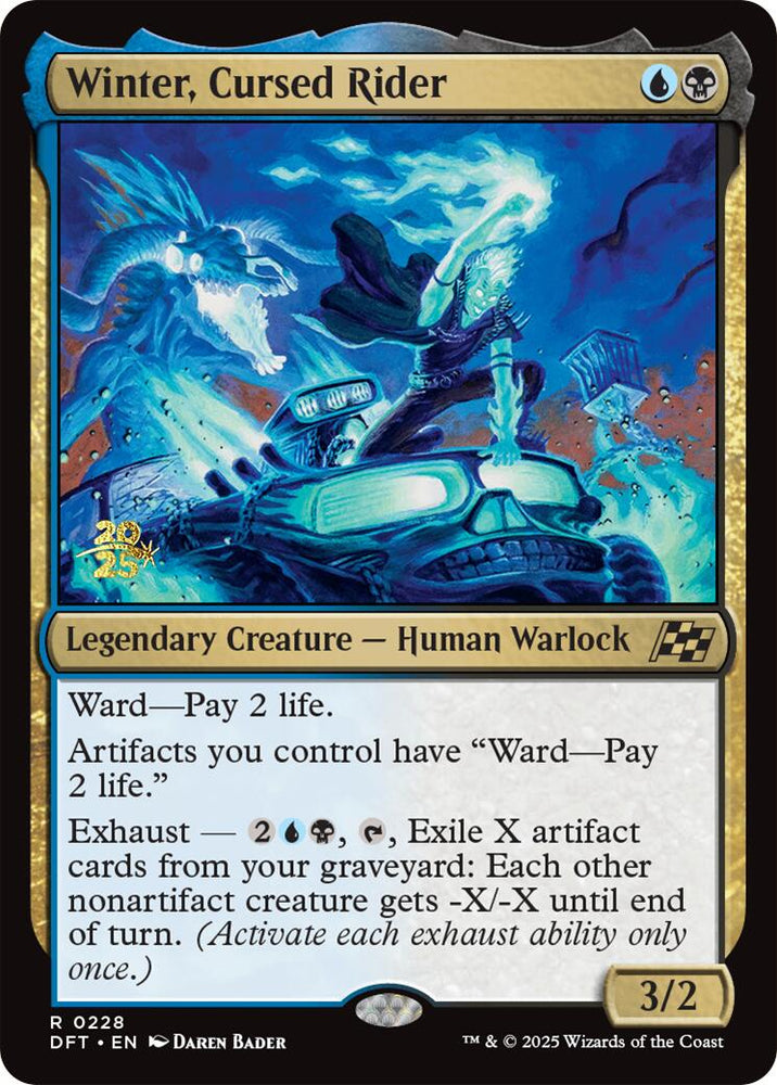 Winter, Cursed Rider [Aetherdrift Prerelease Promos] Magic: The Gathering