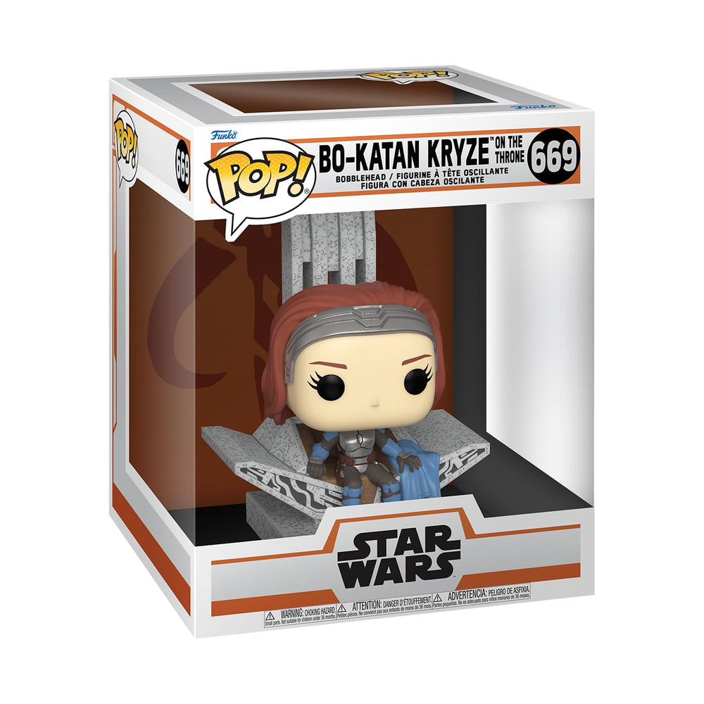 Funko POP! Deluxe: Star Wars: The Mandalorian - Bo-Katan - Bo Katan with Throne, 10-inch - Collectable Vinyl Figure - Gift Idea - Official Merchandise - for Kids & Adults - TV Fans FUNKO