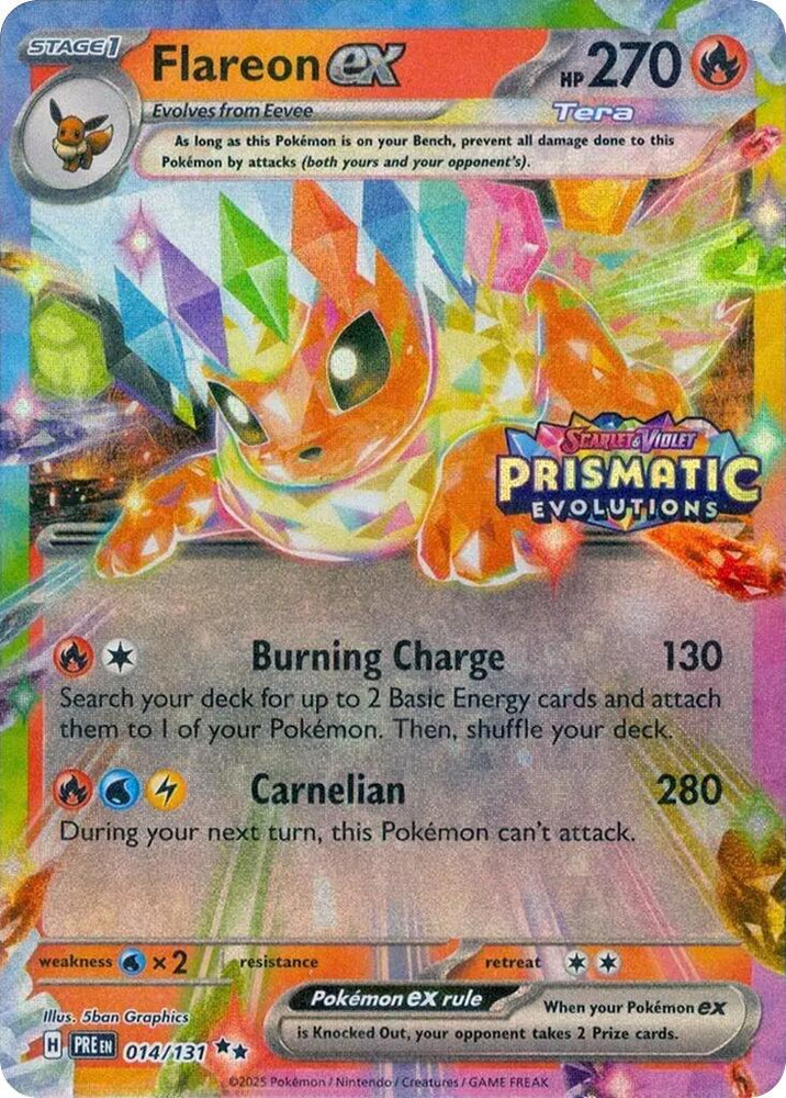 Flareon ex (014/131) (Prismatic Evolutions Stamp) [Scarlet & Violet: Prismatic Evolutions] Pokémon