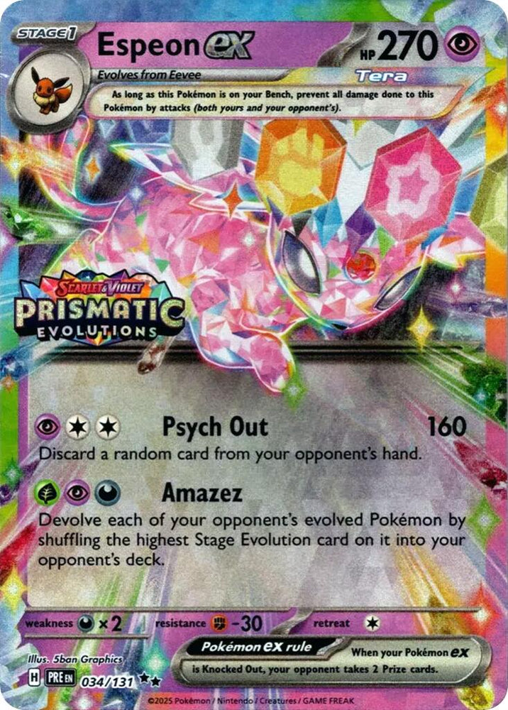 Espeon ex (034/131) (Prismatic Evolutions Stamp) [Scarlet & Violet: Prismatic Evolutions] Pokémon
