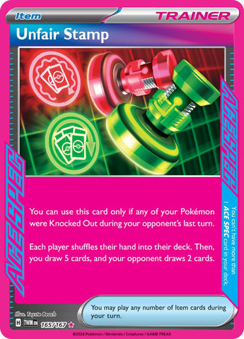 Pokemon – Unfair Stamp 165/167 – Twilight Masquerade – Ace Spec Card Pokémon