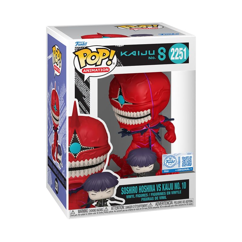 Funko POP! Animation Kaiju No. 8 Soshiro Hoshina vs Kaiju No. 10, Vinyl Figure Set No. 2251, 4.8 and 1.4 Inches FUNKO