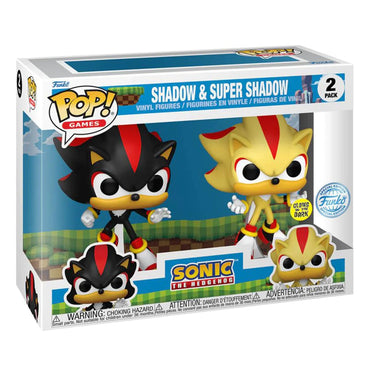 Funko Pop Games Sonic The Hedgehog Shadow & Super Shadow Glow in The Dark 2 Pack Exclusive FUNKO