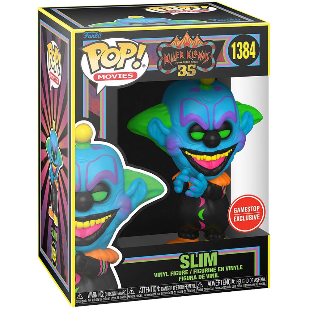 Funko POP! Slim in Blacklight Killer Klowns from Outer Space 35th Anniversary POP! Movies Gamestop Exclusive Vinyl Figure FUNKO