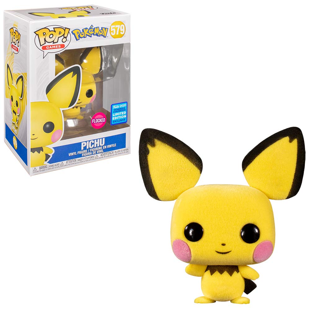 Pop Games 3.75 Inch Action Figure Pokemon - Pichu Flocked #579 Exclusive FUNKO