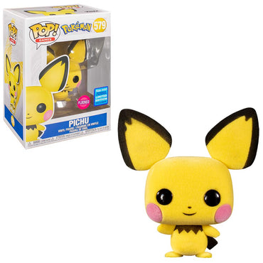 Pop Games 3.75 Inch Action Figure Pokemon - Pichu Flocked #579 Exclusive FUNKO
