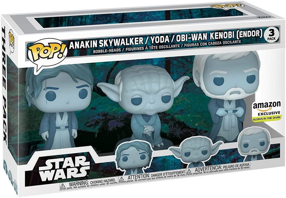 Funko Pop! Star Wars: Across The Galaxy - Force Ghost 3 Pack, Anakin, Yoda, OBI-Wan, Amazon Exclusive FUNKO