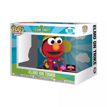 Funko POP Rides: Sesame Street Elmo on Trike Flocked 2024 Target Con Exclusvie Vinyl Figure, Red FUNKO