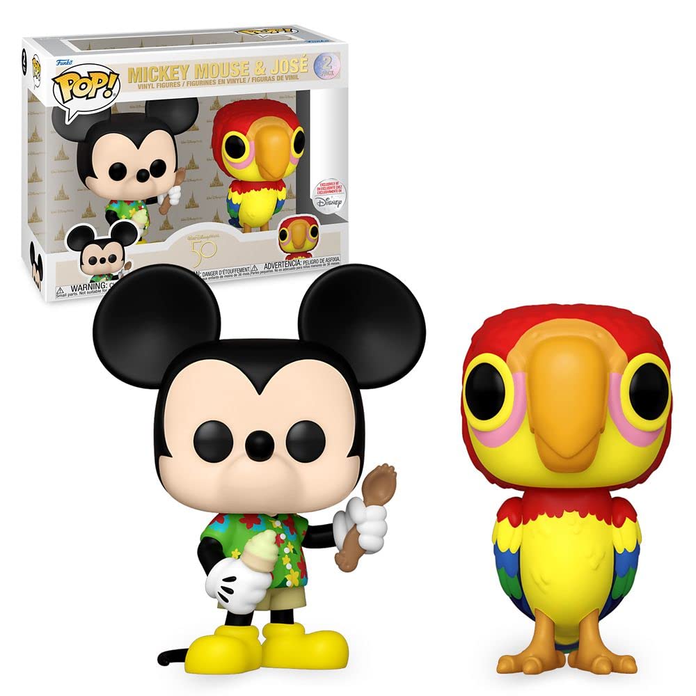 POP Funko Mickey Mouse & José Vinyl Figures, Walt Disney World 50th Anniversary, Disney Exclusive, 2 Pack FUNKO