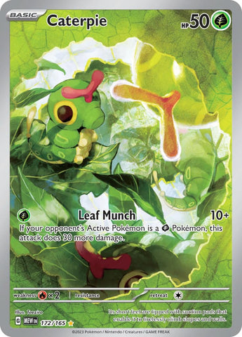 Pokemon - Caterpie 172/165 - Pokemon 151 - Illustration Art Rare - Single Card Pokémon