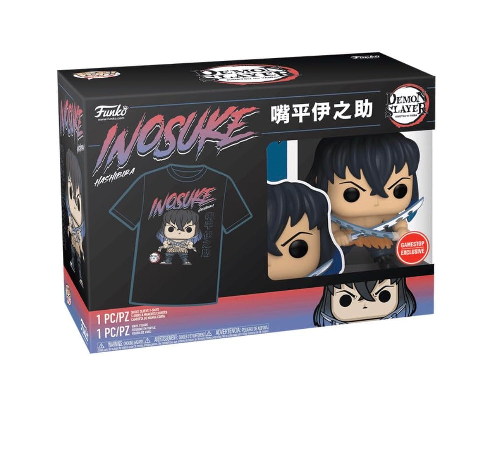 Funko Pop! Demon Slayer - Inosuke Hashibira (Unmasked) Funko POP! And Tee Box Set FUNKO