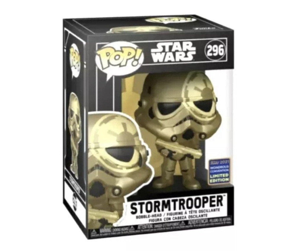 2021 Funko POP! WonCon Exclusive Star Wars #296 - Golden Stormtrooper w/Acrylic case FUNKO