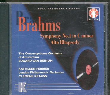 Symphony 1: Alto Rhapsody [Audio CD] Brahms; Concergebouw; Van Beinum and Krauss CD