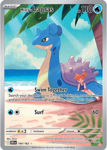 Mistys Lapras 194/182  Destined Rivals Illustration Rare  Foil Card