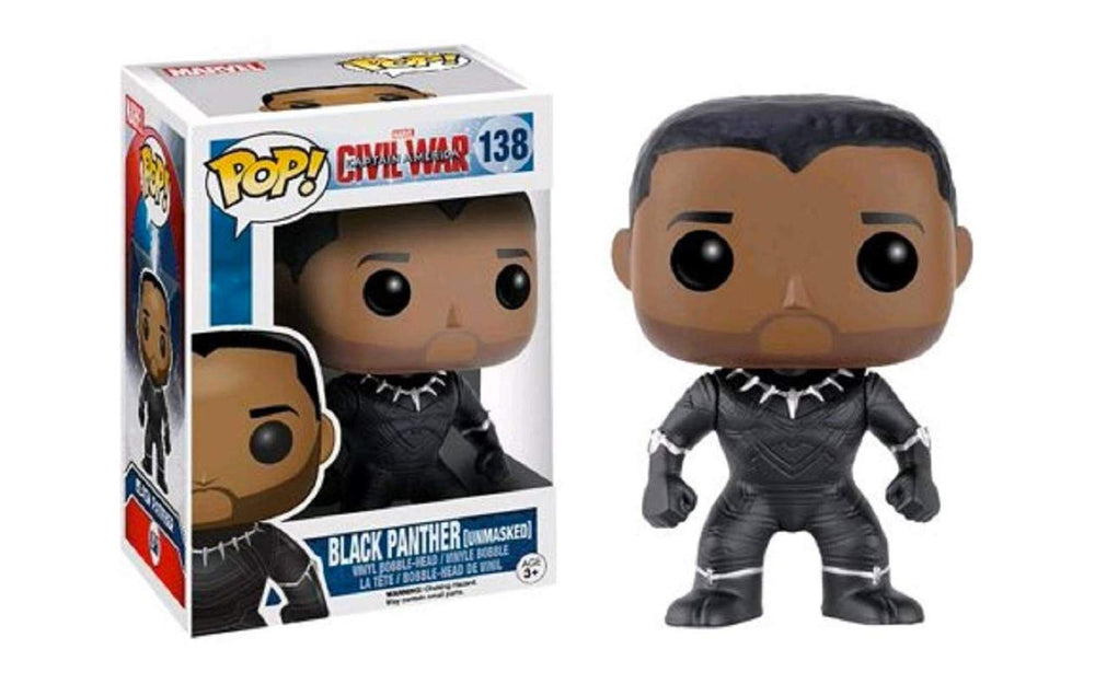 Funko Pop! Marvel: Captain America Civil War - Black Panther (Unmasked Limited Exclusive) #138 FUNKO